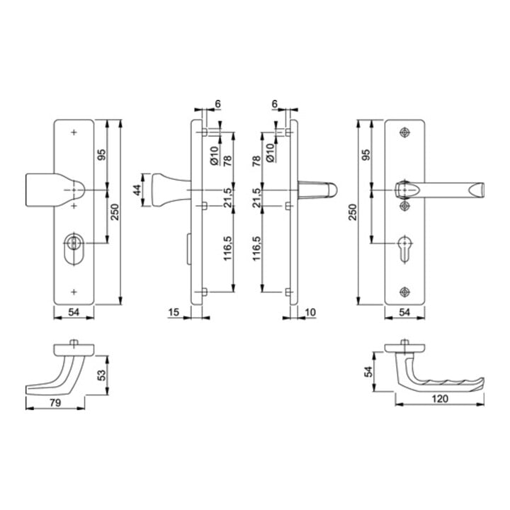 Kit de protection Hoppe London 78G/2222ZA/2410/113 Alu.F2 72mm 41-46mm