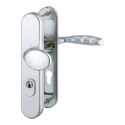 Ensemble de protection interchangeable Hoppe New York avec couvercle de cylindre Aluminium naturel