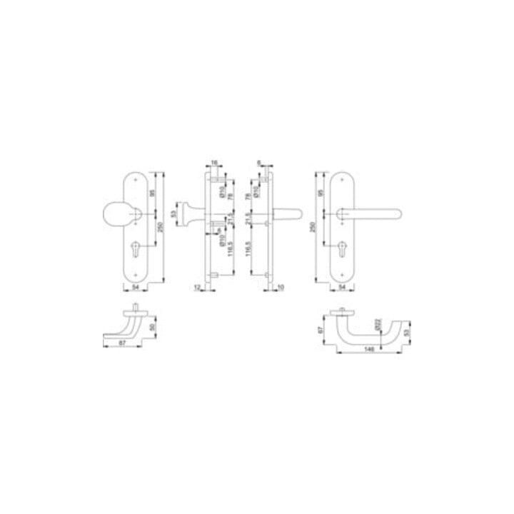Kit de protection Hoppe Paris 86G/3331/3310/138 Alu.F4 92mm 67-72mm