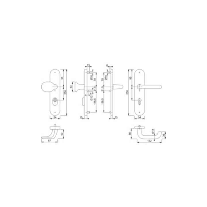 Kit de protection Hoppe Paris 86G/3332ZA/3310/138L Alu.F1 72mm 42-47mm