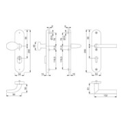 Garniture de protection Hoppe Stock.76G/3332ZA/3410/1140 Alu.-2