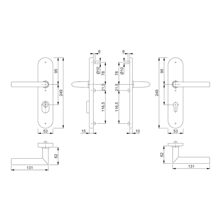 Kit de protection Hoppe Stock.E1140Z/3332ZA/3310 VA F69 92mm 67-72mm