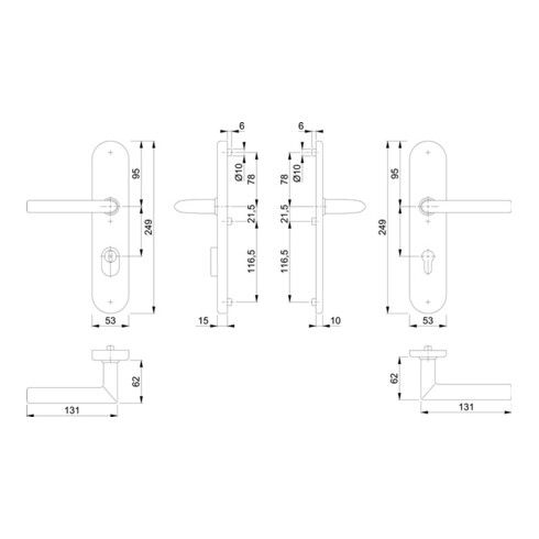 Kit de protection Hoppe Stock.E1140Z/3332ZA/3310 VA F69 92mm 67-72mm