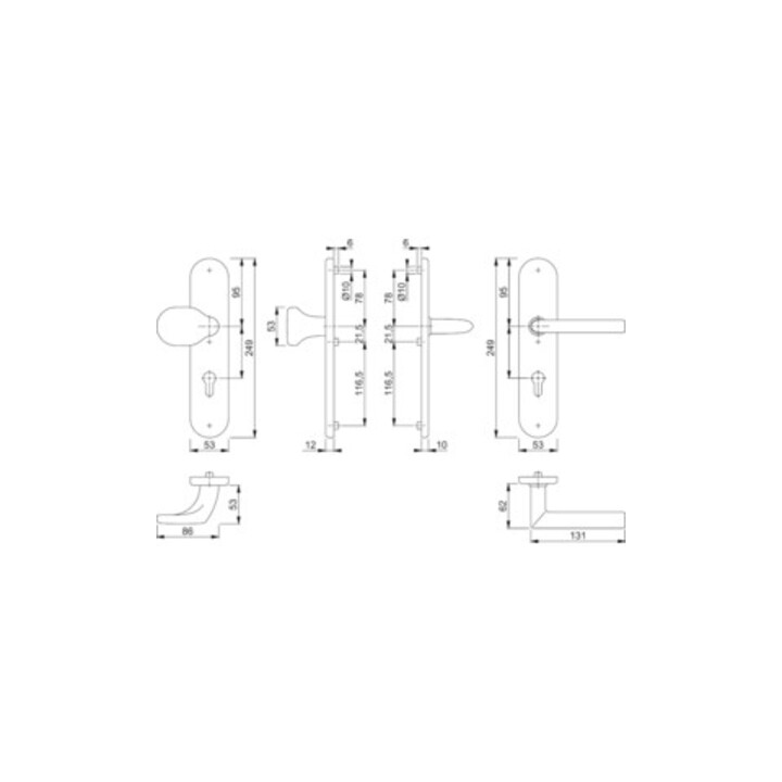 Kit de protection Hoppe Stock.E86G/3331/3310/1140Z VA F69 92mm 67-72mm