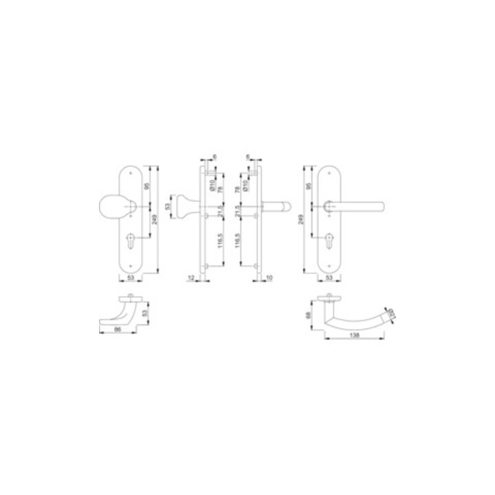 Kit de protection Hoppe Tro.E86G/3331/3310/1430Z VA F69 92mm 67-72mm