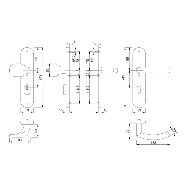 Kit de protection Hoppe Tro.E86G/3332ZA/3310/1430Z VA F69 92mm 67-72mm