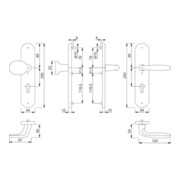 Kit de protection Hoppe Verona 86G/3331/3310/1510 Alu.F1 92mm 67-72mm-2