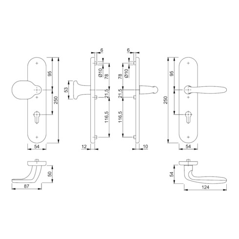 Kit de protection Hoppe Verona 86G/3331/3310/1510 Alu.F1 92mm 67-72mm