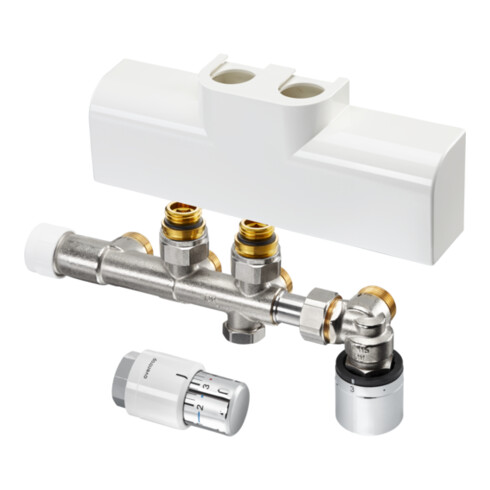 Kit de raccordement OV pour radiateur de salle de bains Multiblock T-RTL/Uni SH, d'angle, chromé