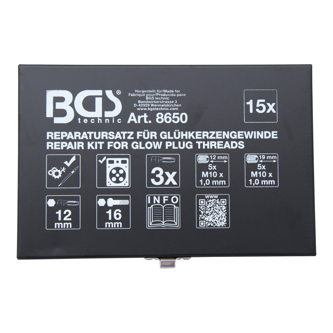 Kit de réparation pour filet de bougie M10 x 1,0 BGS