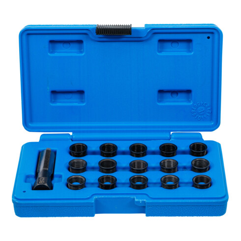 Kit de réparation pour filet de bougie M14 x 1,25 mm 16 pièces BGS