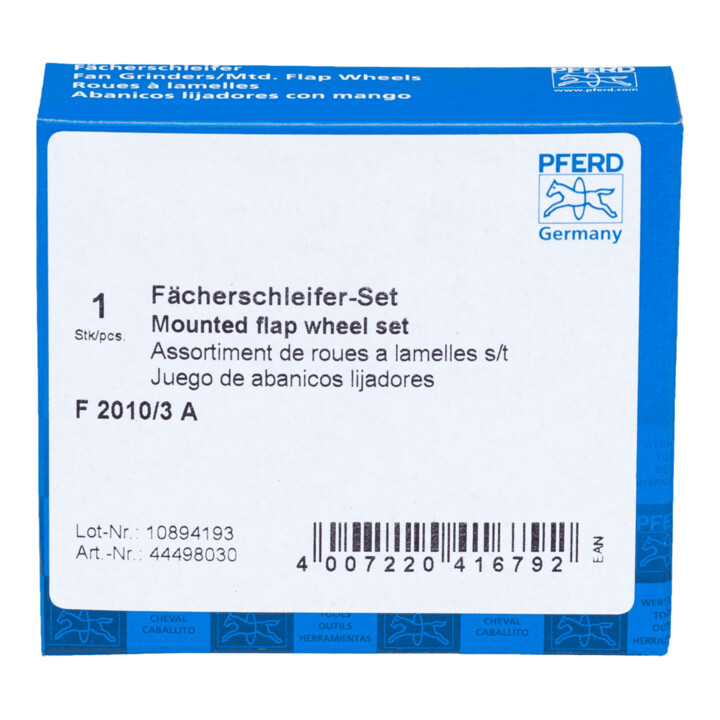 Kit de roues à lamelles au corindon PFERD Diamètre 20x10mm Diamètre de la tige 3mm A 80,120 et 180 pour le ponçage fin et la finition