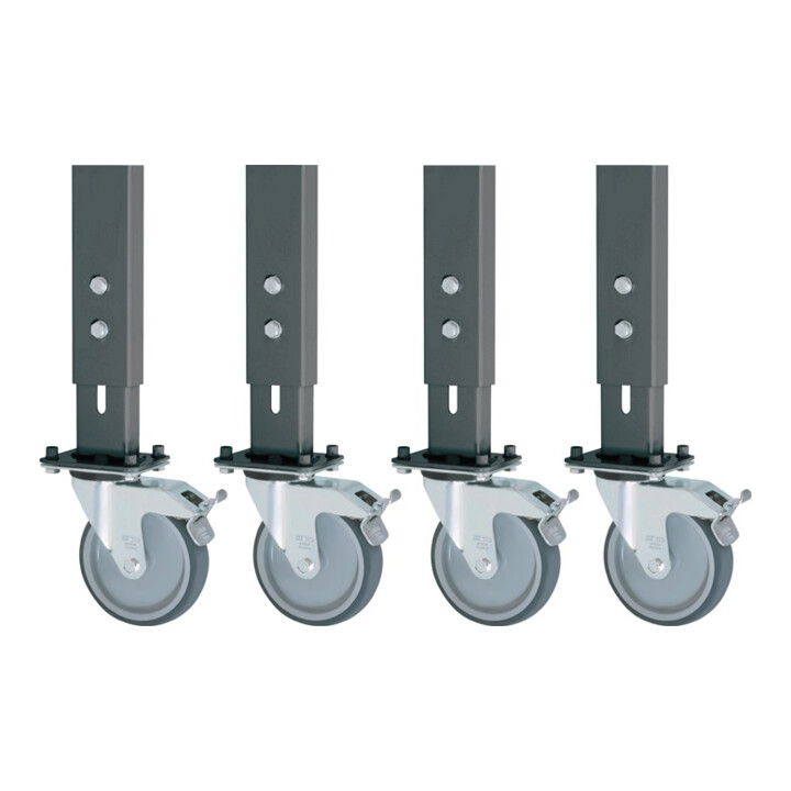 Kit de roues Rau pour tables de travail H.760-1080xB1500/2000mm 4 roues pivotantes avec frein