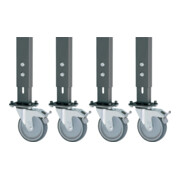 Kit de roulettes Rau pour tables de travail H.760-1080xB1500/2000mm 2 roulettes fixes 2 roulettes pivotantes 2 roulettes pivotantes-1