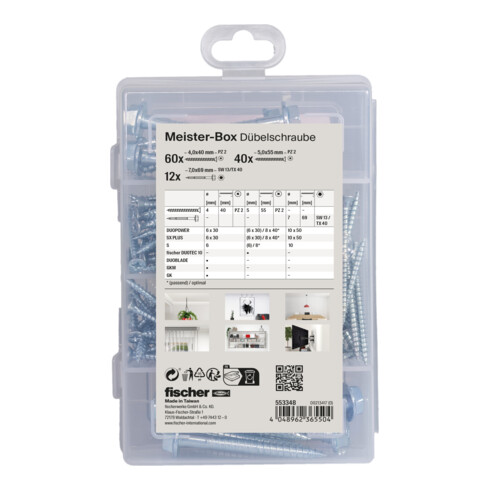 Kit de vis à cheville fischer Meister-Box (112)