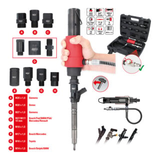 Kit d’extracteur d’injecteurs à air comprimé KS Tools 9 pcs