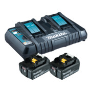 Makita Kit di alimentazione Li 18V 2x batterie 6Ah, con caricabatterie doppio