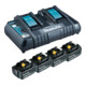 Makita Kit di alimentazione Li 18 V 4x batterie 6 Ah + caricabatterie doppio-1