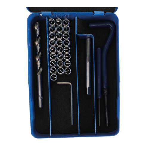 BGS Set riparazione filettatura in valigetta di metallo, 29pz.