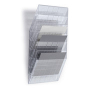 Kit distributeur de brochures durable 6 compartiments A4 QUER transparent-1