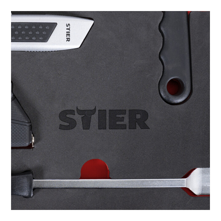 Kit d'outillage universel STIER, 18 pièces, dans garniture en mousse souple (EVA)