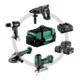 Kit d'outils sans fil Combo pour l'artisanat du bâtiment Metabo 4.3SB 18 LT BL + W 18 L 9-125 Quick + KH 18 LTX 24 + STA 18 LTX 100 ; Pochette à outils-1