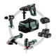 Kit d'outils sans fil Combo pour l'artisanat du bâtiment Metabo 4.3SB 18 LT BL + W 18 L 9-125 Quick + KH 18 LTX 24 + STA 18 LTX 100 ; Pochette à outils
