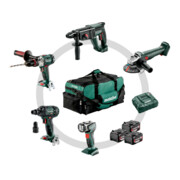 Kit d'outils sans fil Combo pour l'artisanat du bâtiment Metabo 5.1SB 18 LTX + KH 18 LTX 24 + W 18 L 9-125 Q + SSW 18 LTX 300 BL + ULA 14.4-18 LED ; sacoche à outils-1