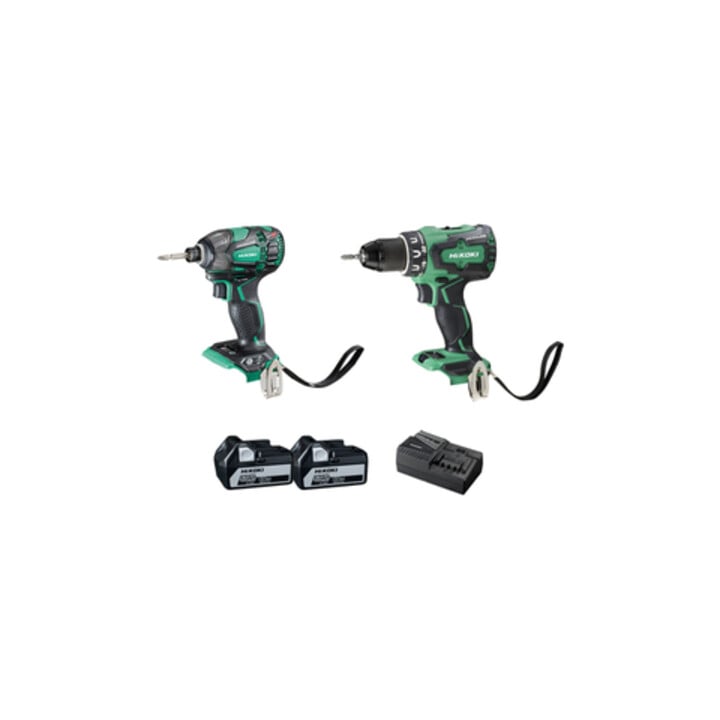 Kit d'outils sans fil HiKOKI (HSC III) KC18DBDLWDZ avec perceuse-visseuse sans fil, visseuse à chocs sans fil, 2x batteries et chargeur
