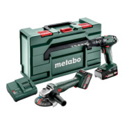 Kit d'outils sans fil Metabo 2.4.4 18 VSB 18 + W18 L 9-125 ; metaBOX 165 L