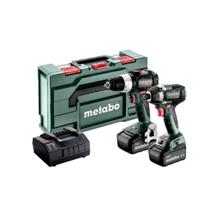 Kit d'outils sans fil Metabo 2.8.4 18VBS 18 LT BL + SSD 18 LT 200 BL ; metaBOX 145 L