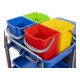 Kit grand chariot d'hygiène et de nettoyage STIER avec châssis chromé