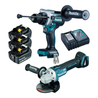 Kit meuleuse d'angle sans fil et perceuse-visseuse à percussion sans fil 18V Makita DLX2434TJ