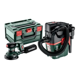 Kit ponceuse excentrique sans fil Metabo SXA 18 LTX 125 + aspirateur sans fil AS 18 L PC Compact