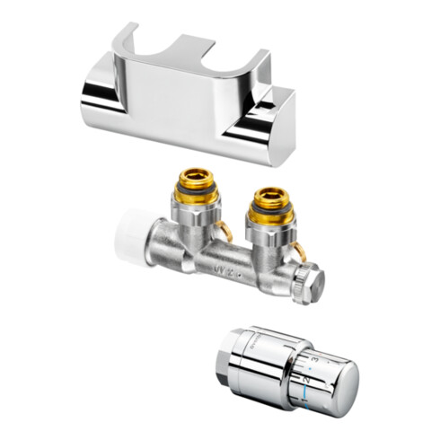 Kits de raccordement OV pour radiateurs de salle de bains Multiblock T/ Uni SH/ coin/ chromé