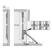Klappenhalter Klassik D m.Lager LS 3280 D STA vern.L.290mm HETTICH-3