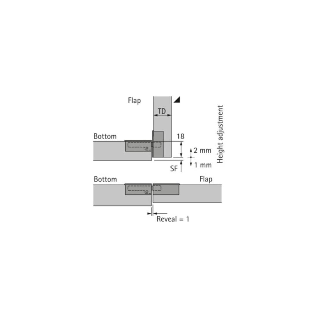 Klappenscharnier Markant 11 Zinkdruckg.vern.HETTICH
