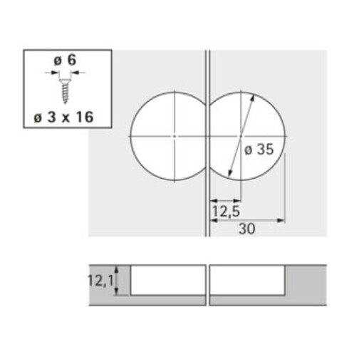 Klappenscharnier Markant 11 Zinkdruckg.vern.HETTICH