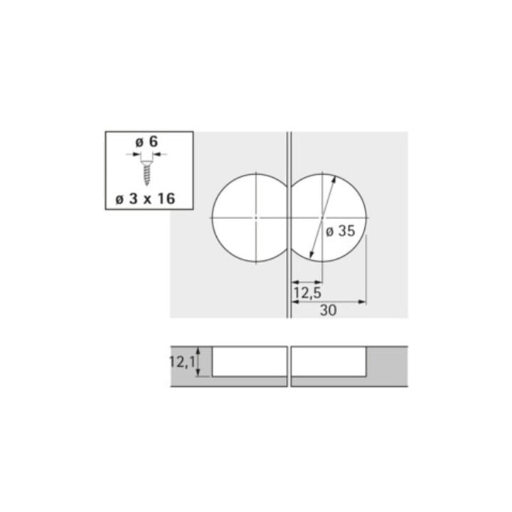 Klappenscharnier Markant 11 Zinkdruckg.vern.HETTICH