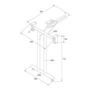 Klapptisch-Gestell CR pol.H.710-715mm Befestigungsschrauben BMB-4