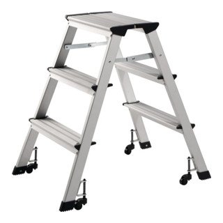 Klapptritt Stufen 3 Plattform-H.630mm Alu.fahrbar Klapptritt Stufen 3 Plattform-H.630mm Alu.fahrbar