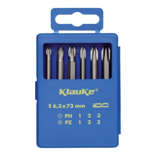 Klauke Bit-Sortiment 6-tlg,6-rund, 73mm KL335