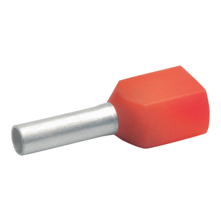 Klauke Manchon de câble double 2x1 mm² rouge isolé 871/8