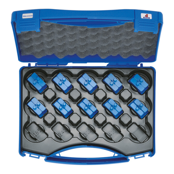 Klauke Presseinsatzset 6-150 mm² blue connection HB 4 im Koffer, Serie 4, 11-teilig