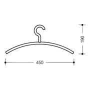 Kleiderb.570.1B 92 Ku.92 grau ma B.450mm H.190mm HEWI-4