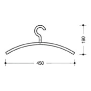 Kleiderb.570.3B 92 Ku.92 grau ma B.450mm H.190mm HEWI-4