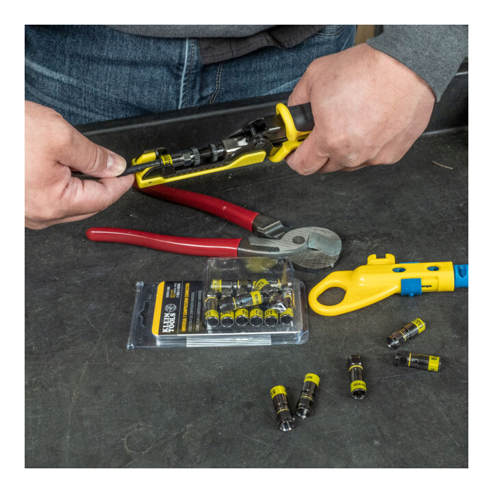 Klein Tools Connecteurs de compression F RG6 RG6Q universels, 10 pièces