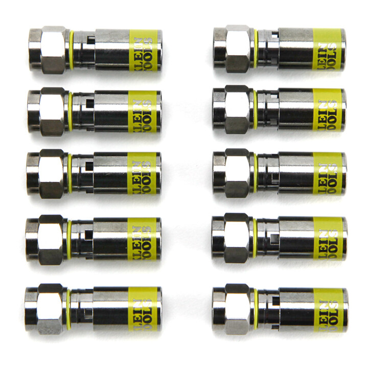 Klein Tools Connecteurs de compression F RG6 RG6Q universels, 10 pièces