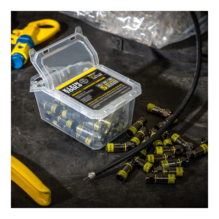 Klein Tools Connecteurs de compression F RG6 RG6Q universels 50 pièces