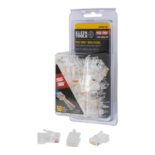 Klein Tools Connecteurs de données RJ45 Pass-Thru™ CAT6A UTP, 50 pièces
